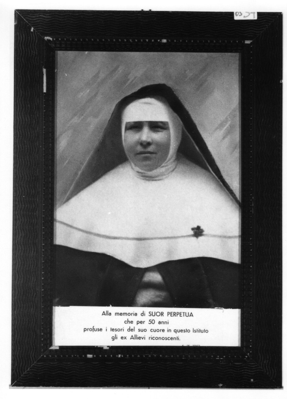 RITRATTO DI SUOR PERPETUA (positivo) di Anonimo - ambito fossanese (metà XX)