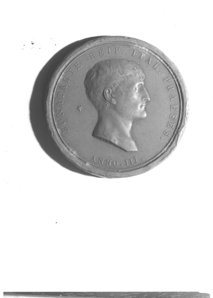 ritratto di Napoleone Bonaparte (medaglia, opera isolata) di Manfredini Luigi, Appiani Andrea (inizio sec. XIX)
