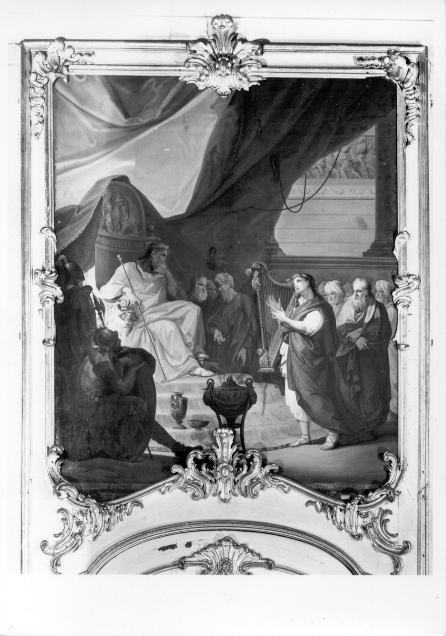 David musico (sovrapporta, ciclo) di Morgari Giuseppe (secondo quarto sec. XIX)