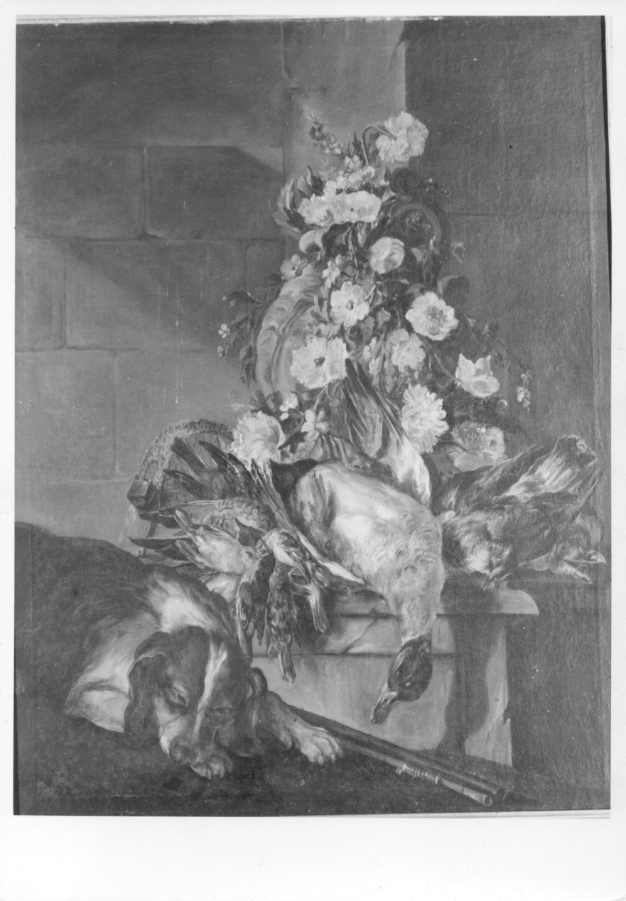 vaso con fiori e selvaggina (dipinto, opera isolata) di Crivelli Giovanni detto Crivellino (secondo quarto sec. XVIII)