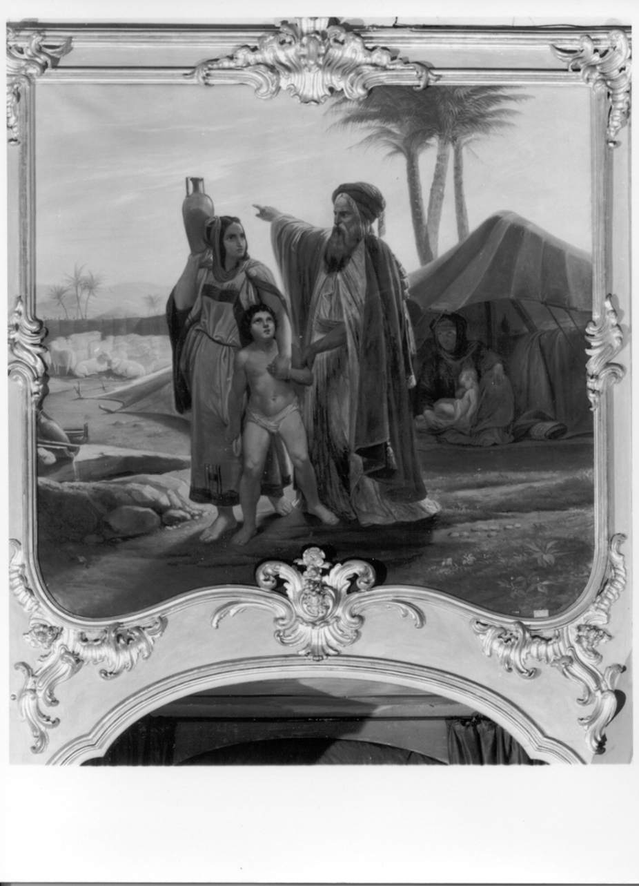 Giacobbe manda Giuseppe dai fratelli (sovrapporta, ciclo) di Morgari Giuseppe (secondo quarto sec. XIX)