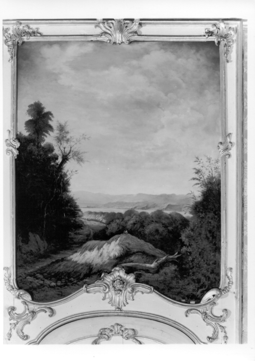 paesaggio lacustre (sovrapporta, ciclo) di Balbo L (prima metà sec. XX)