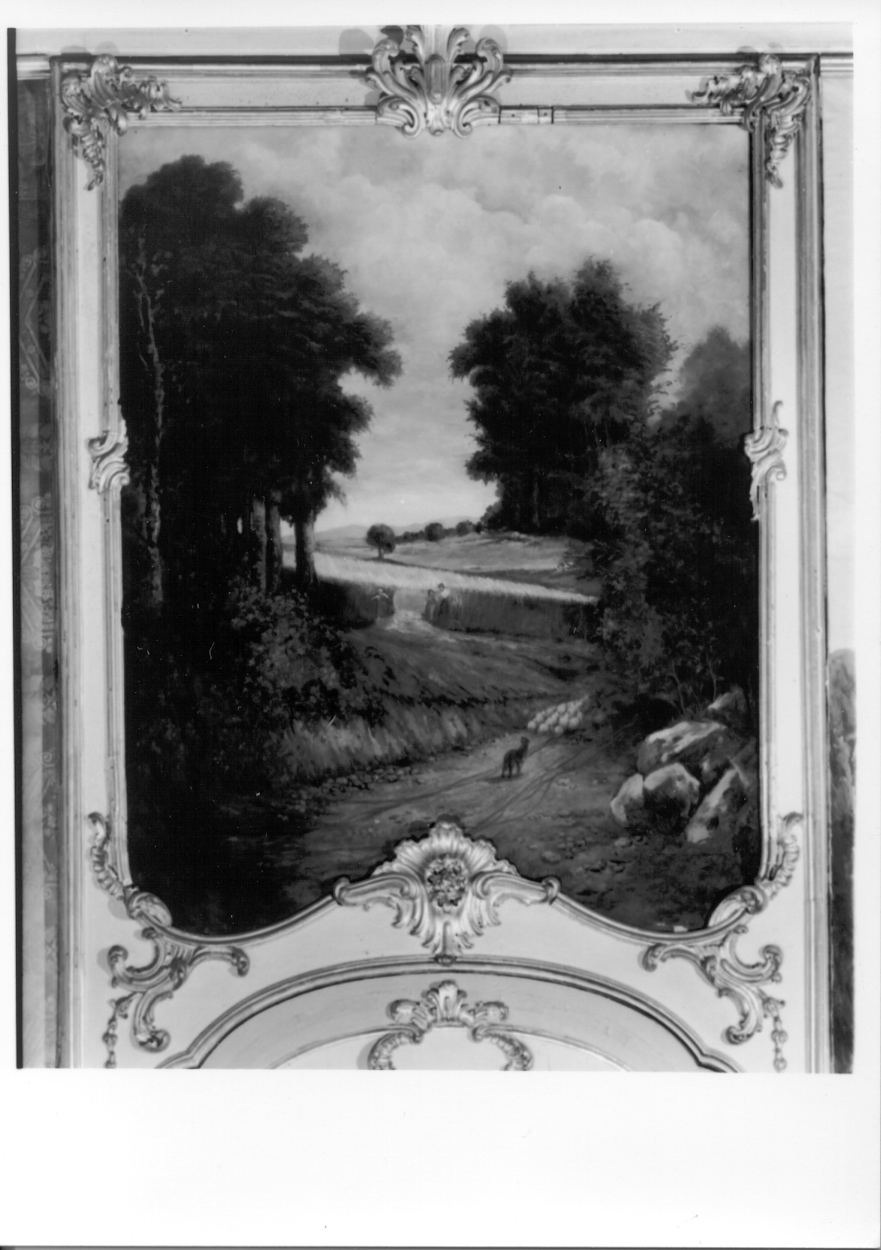 paesaggio con alberi (sovrapporta, ciclo) di Balbo L (prima metà sec. XX)