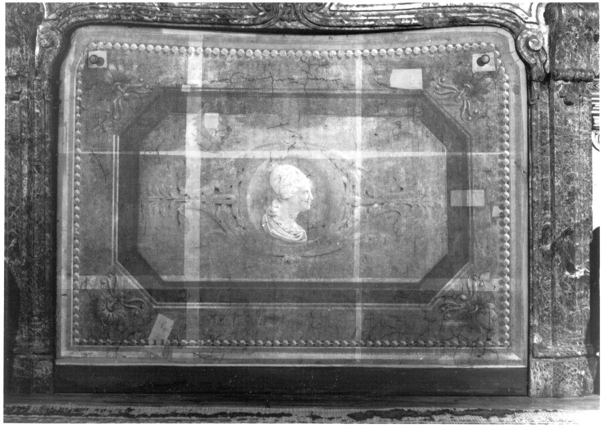 motivi decorativi vegetali con profilo femminile (paracamino, opera isolata) - ambito piemontese (primo quarto sec. XIX)