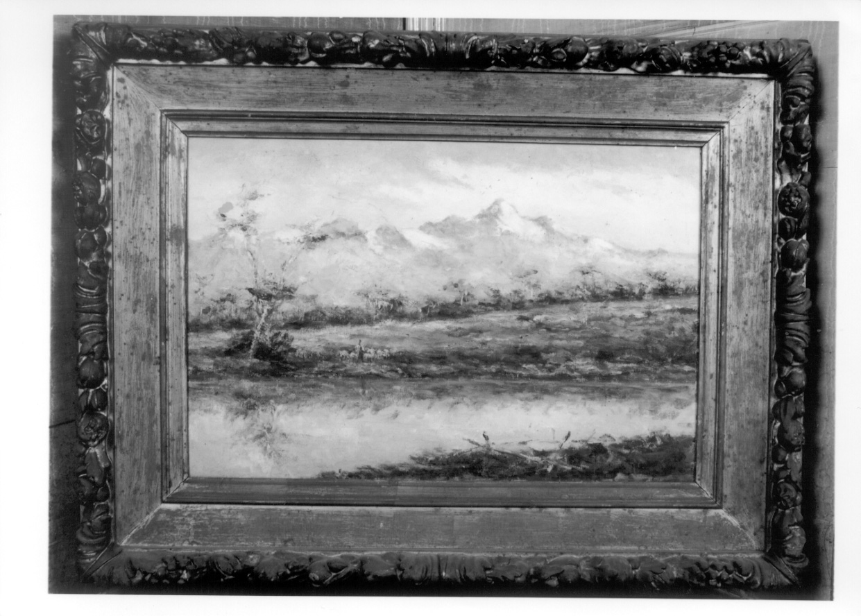 paesaggio fluviale (dipinto, opera isolata) di Pariani Alfredo (primo quarto sec. XX)