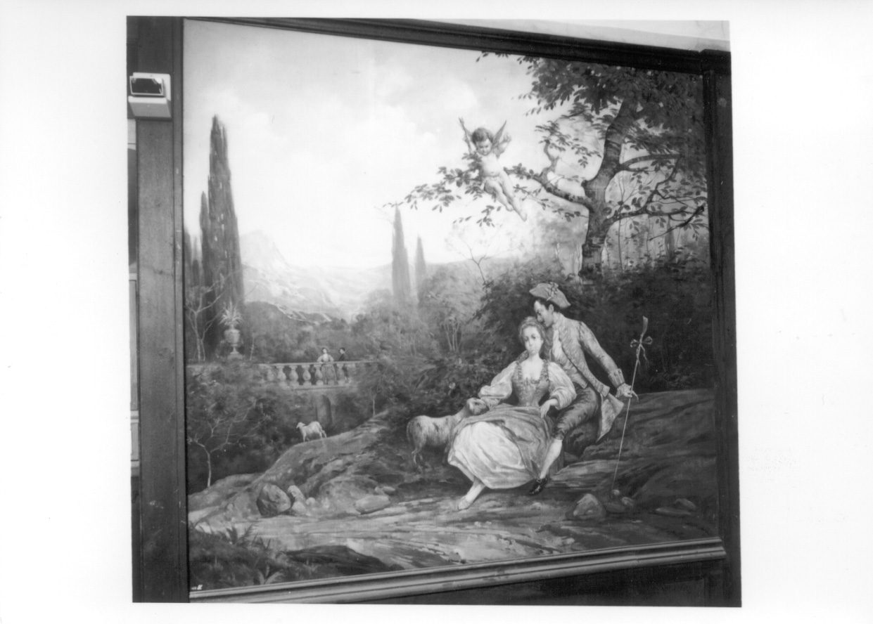 giardino con figure (dipinto, elemento d'insieme) di Isabella di Baviera (ultimo quarto sec. XIX)
