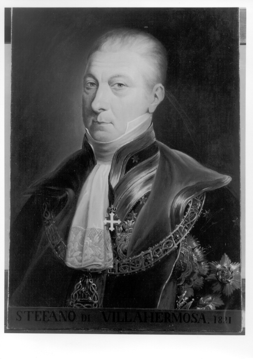 ritratto di Stefano Manca di Tiesi (dipinto, ciclo) di Grassi Giovanni (secondo quarto sec. XIX)