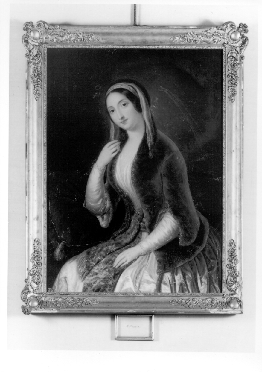 una giovane greca oppure sultana, ritratto di donna con costime greco (dipinto, opera isolata) di Cravosio Rosalia (metà sec. XIX)