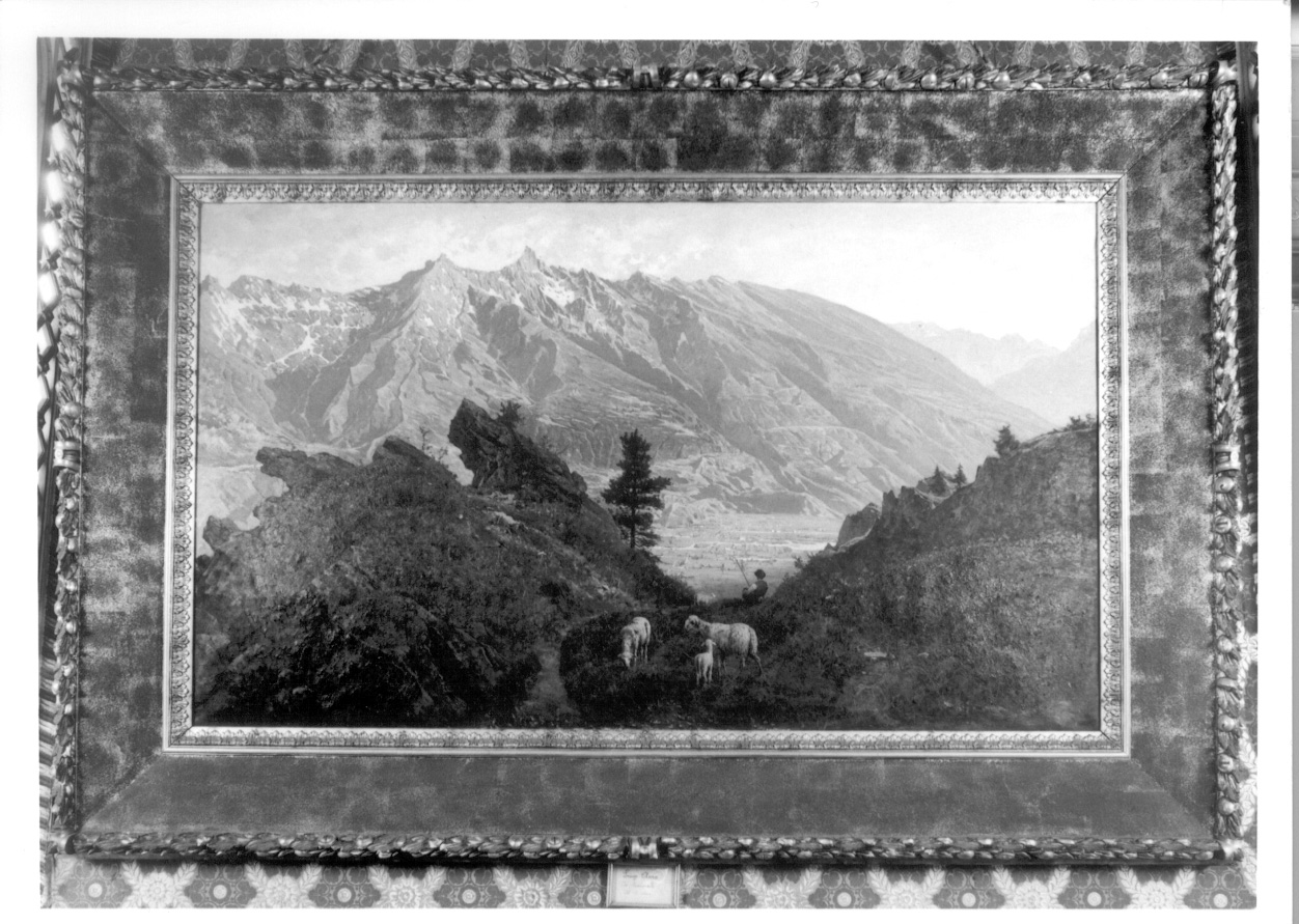 Ore tranquille in montagna (Valle di Susa), paesaggio montano (dipinto, opera isolata) di Clara Luigi (fine sec. XIX)