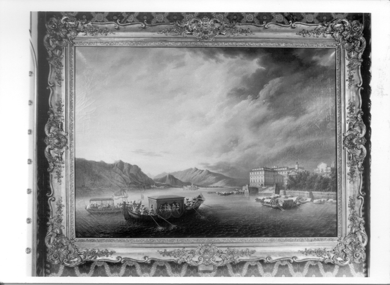 visita di Carlo Felice sul lago Maggiore (dipinto, opera isolata) di Righini Pietro Giuseppe (metà sec. XIX)
