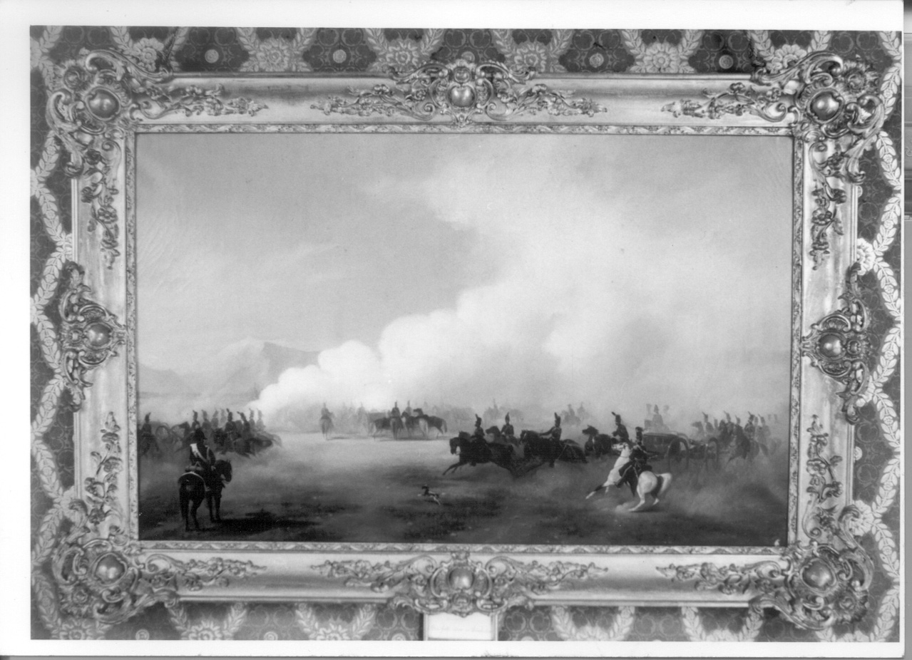 esercitazione di cavalleria (dipinto, opera isolata) di Cerruti Bauduc Felice (metà sec. XIX)