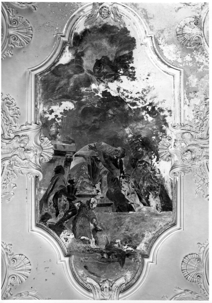Melchisedec offre il pane e il vino nel calice (dipinto, opera isolata) di Beaumont Claudio Francesco (metà sec. XVIII)