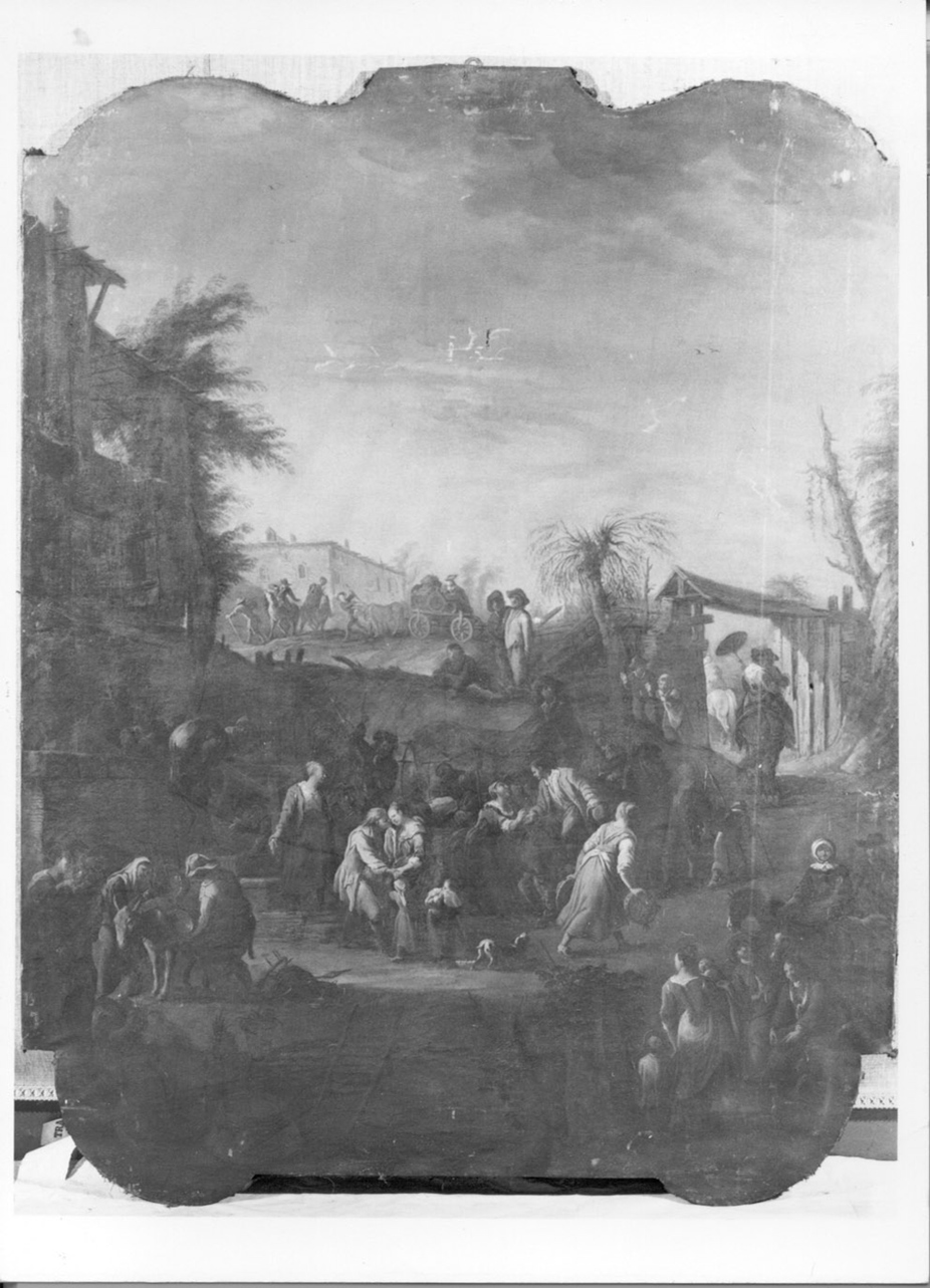 scena campestre con figure (sovrapporta, opera isolata) di Olivero Pietro Domenico (secondo quarto sec. XVIII)