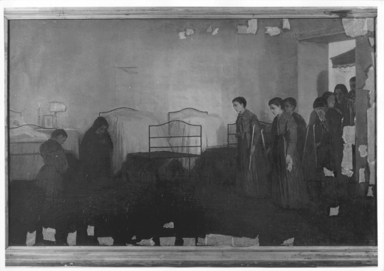 VIATICO DELL'ORFANA, viatico somministrato ad un'orfana (dipinto, opera isolata) di Toma Gioacchino (ultimo quarto sec. XIX)