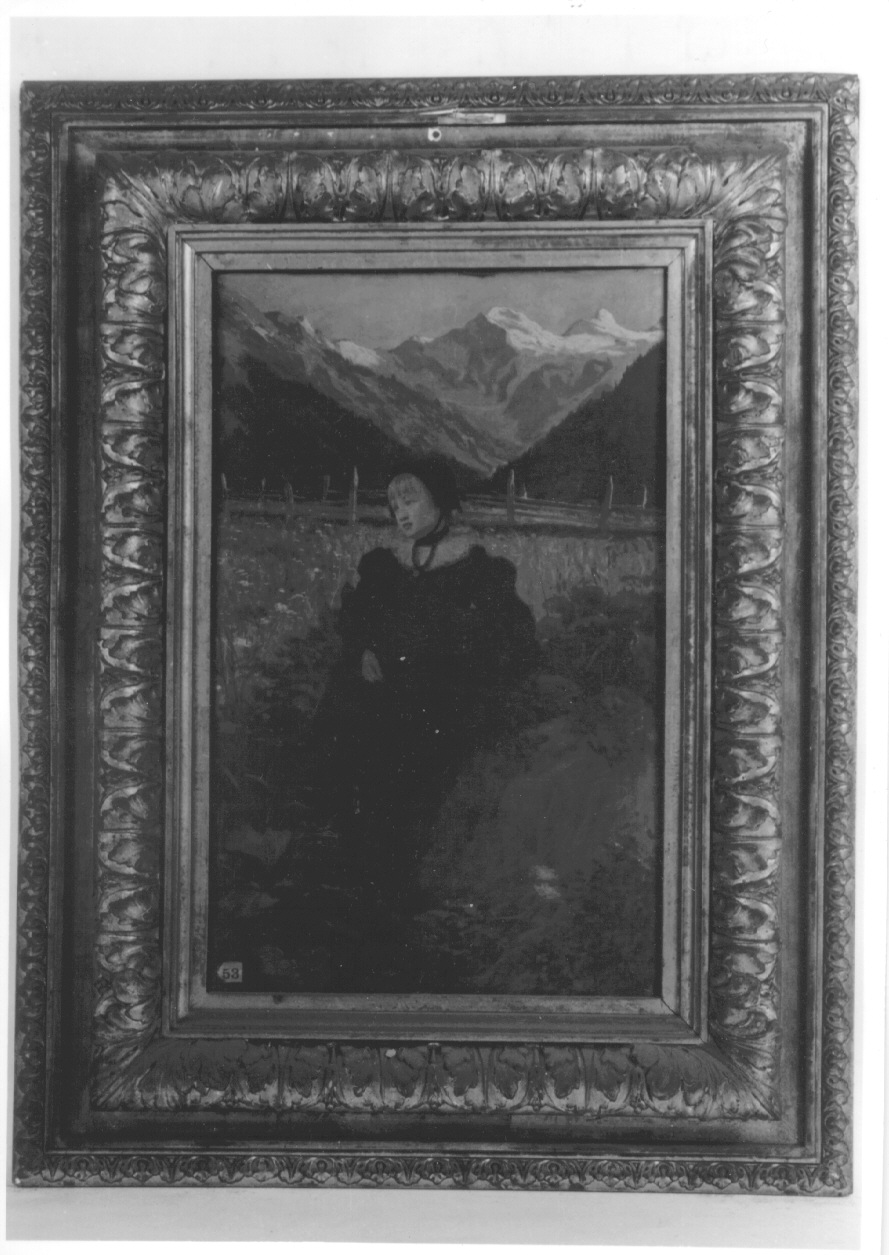 SOLA, bambina (dipinto, opera isolata) di Giani Giovanni (fine sec. XIX)