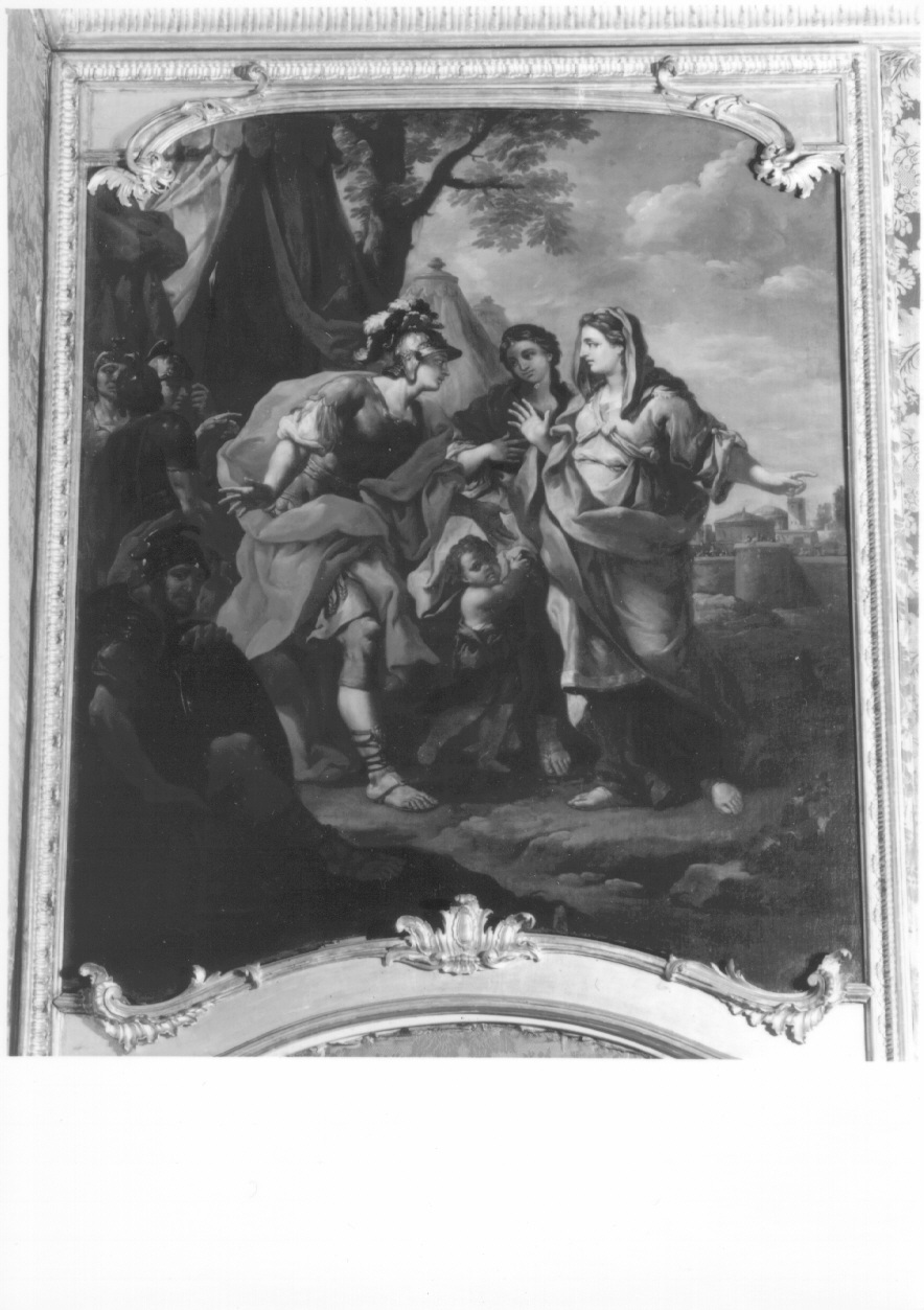 Coriolano visita la madre (sovrapporta, ciclo) di Mayerle Francesco Antonio (metà sec. XVIII)