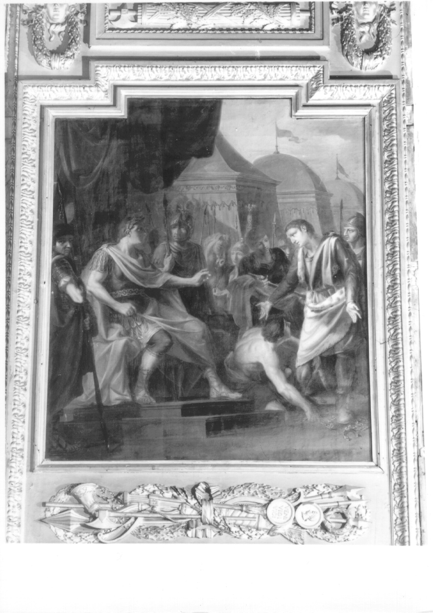 clemenza di Scipione (sovrapporta, ciclo) di Cuniberti Pietro (ultimo quarto sec. XVIII)