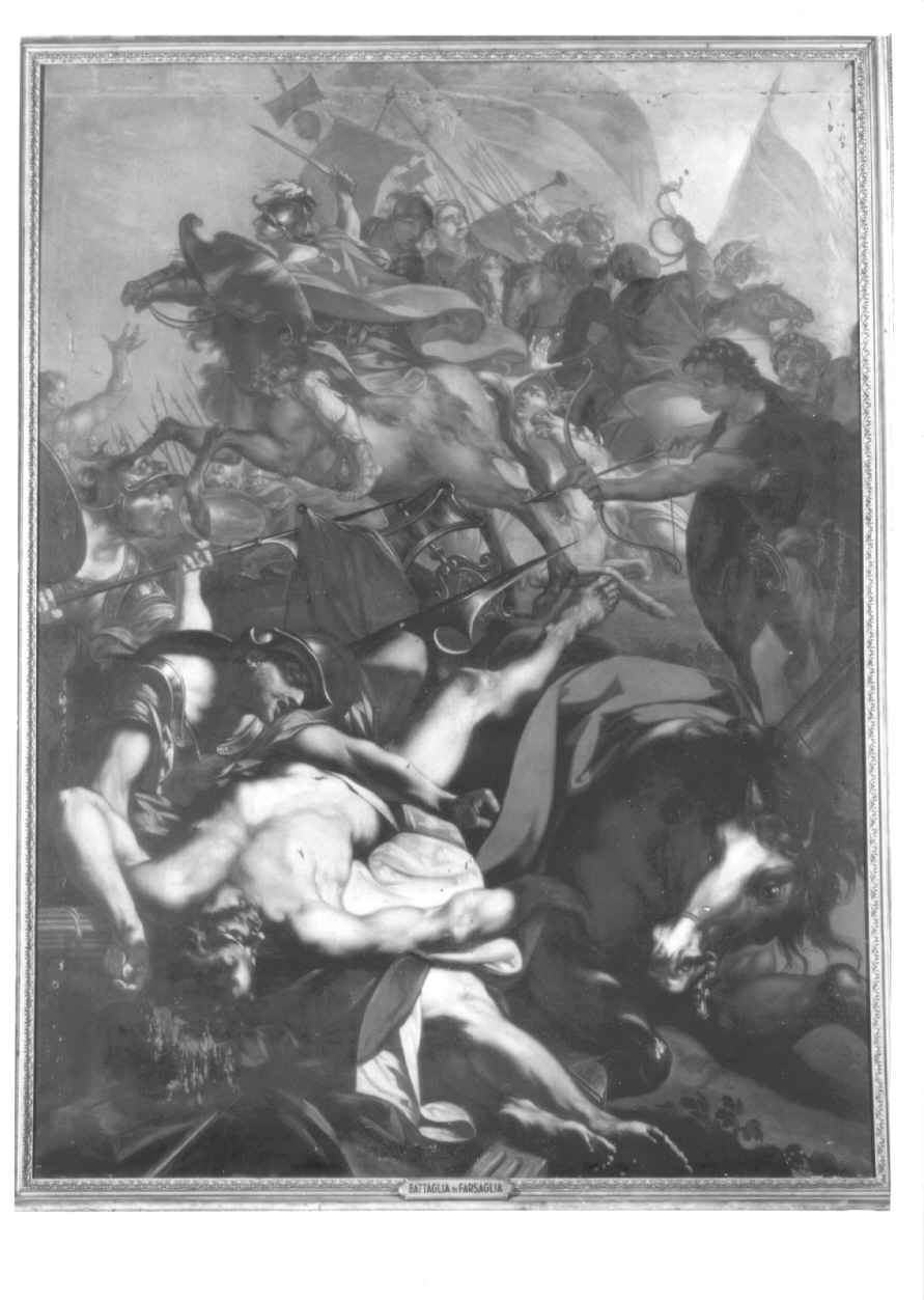 BATTAGLIA DI FARSAGLIA, battaglia di Farsaglia (dipinto, opera isolata) di Blanchery Vittorio (attribuito) (terzo quarto sec. XVIII)