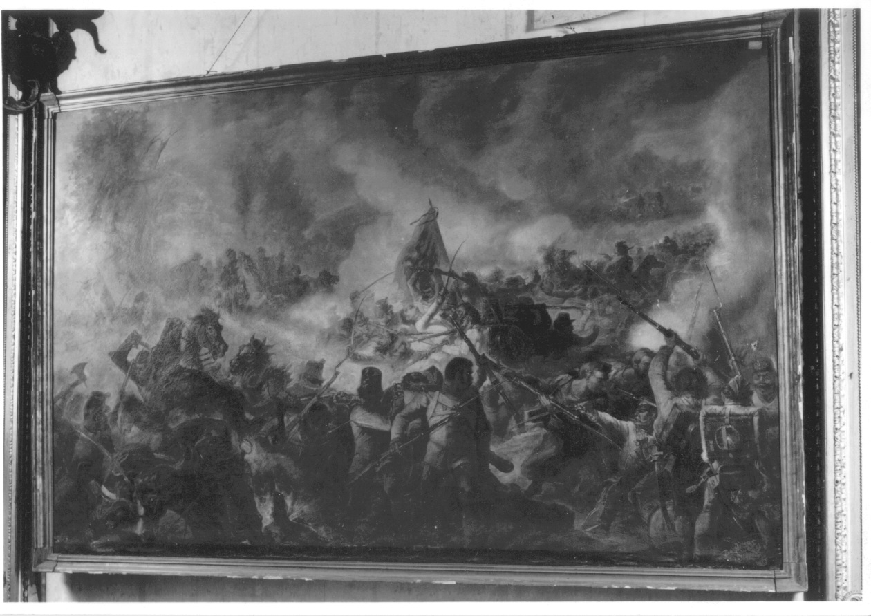 battaglia di Palestro (dipinto, opera isolata) di De Belly Tommaso (terzo quarto sec. XIX)