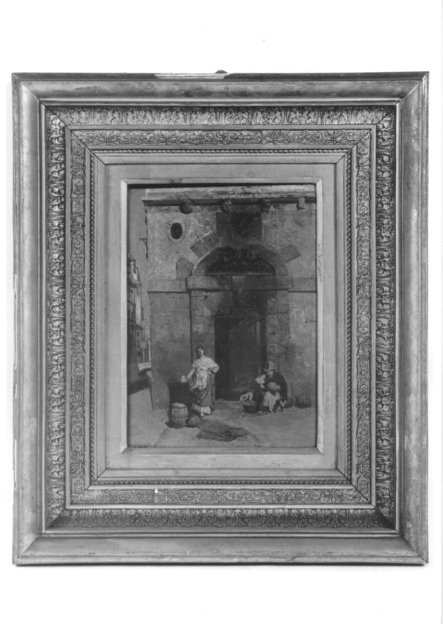 VENDITA DI ZUCCHE BARUCCHE, venditori di ortaggi (dipinto, opera isolata) di Turletti Celestino (ultimo quarto sec. XIX)