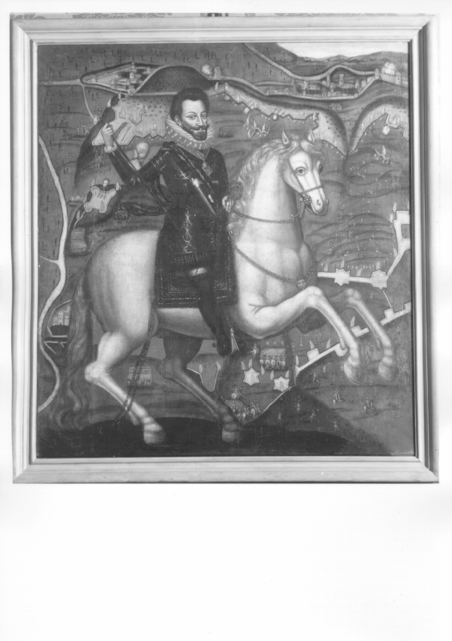 ritratto equestre di duca sabaudo (dipinto, opera isolata) - ambito piemontese (prima metà sec. XVII)