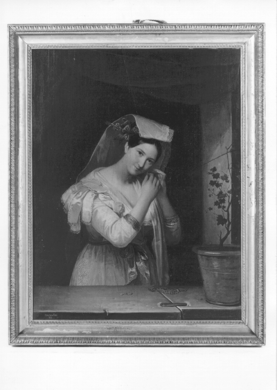 CONTADINA ROMANA, contadina romana (dipinto, opera isolata) di Cavalleri Ferdinando (secondo quarto sec. XIX)