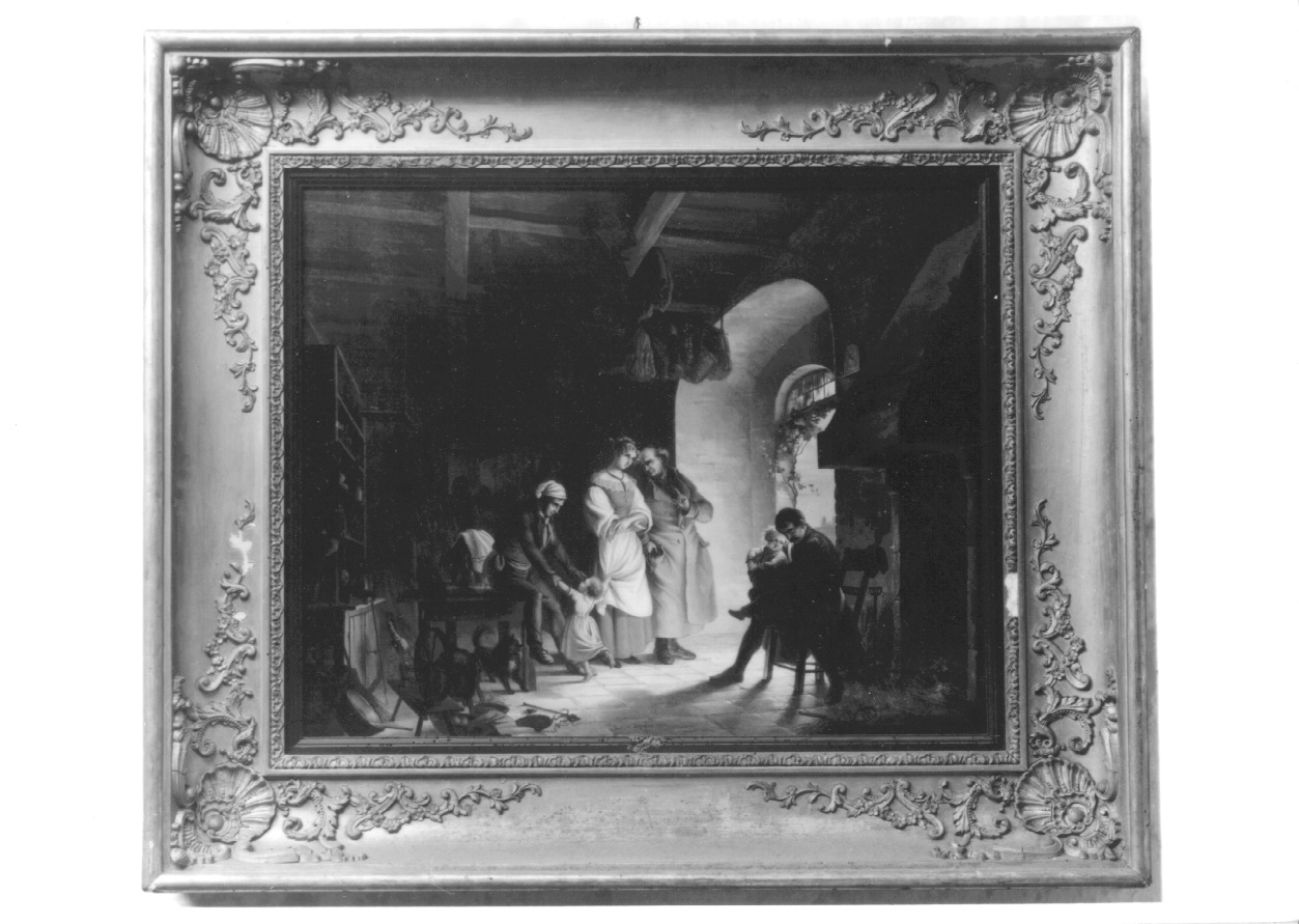 LA MOGLIE DI DUE MARITI, ritorno del reduce dalla moglie risposata (dipinto, opera isolata) di D'Azeglio Roberto (secondo quarto sec. XIX)