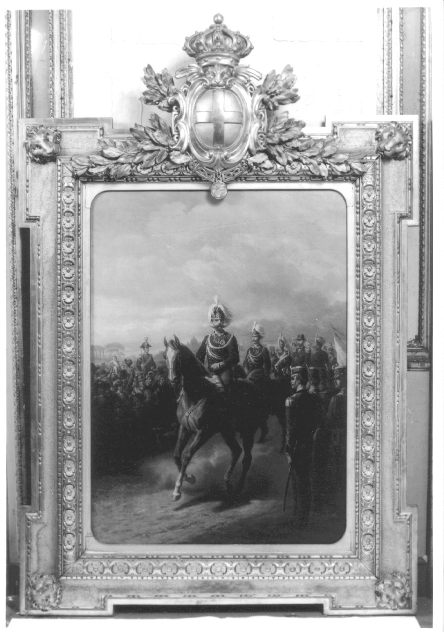 ritratto equestre di Umberto I di Savoia (dipinto, opera isolata) di Grimaldi Leopoldo (attribuito) (ultimo quarto sec. XIX)