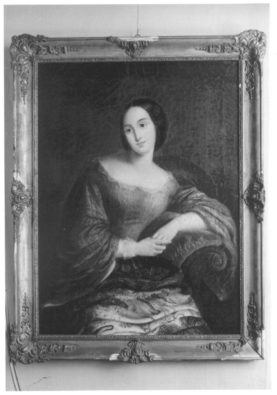 UN SOAVE PENSIERO, figura femminile seduta (dipinto, opera isolata) di Cravosio Rosalia (terzo quarto sec. XIX)