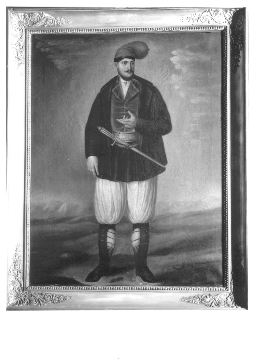 figura maschile in costume sardo (dipinto, opera isolata) di Arui Raffaele (secondo quarto sec. XIX)