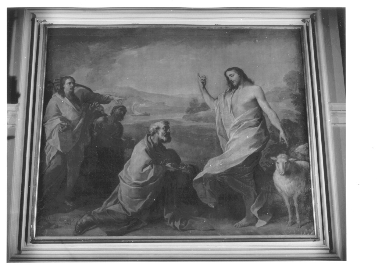 Cristo consegna le chiavi a San Pietro (dipinto, opera isolata) di Van Loo Jean Baptiste (primo quarto sec. XVIII)