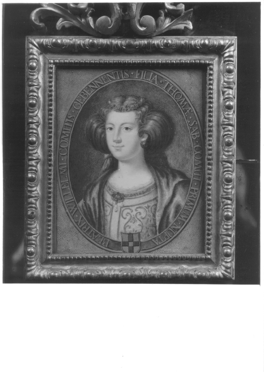 ritratto di Beatrice di Ginevra (miniatura, opera isolata) di Lavy Giuseppe (terzo quarto sec. XVIII)