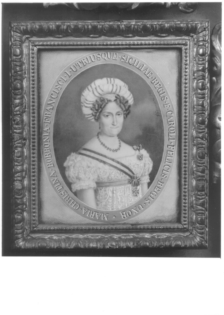 ritratto di Maria Cristina di Borbone (miniatura, opera isolata) di Grassis Giuseppe (primo quarto sec. XX)