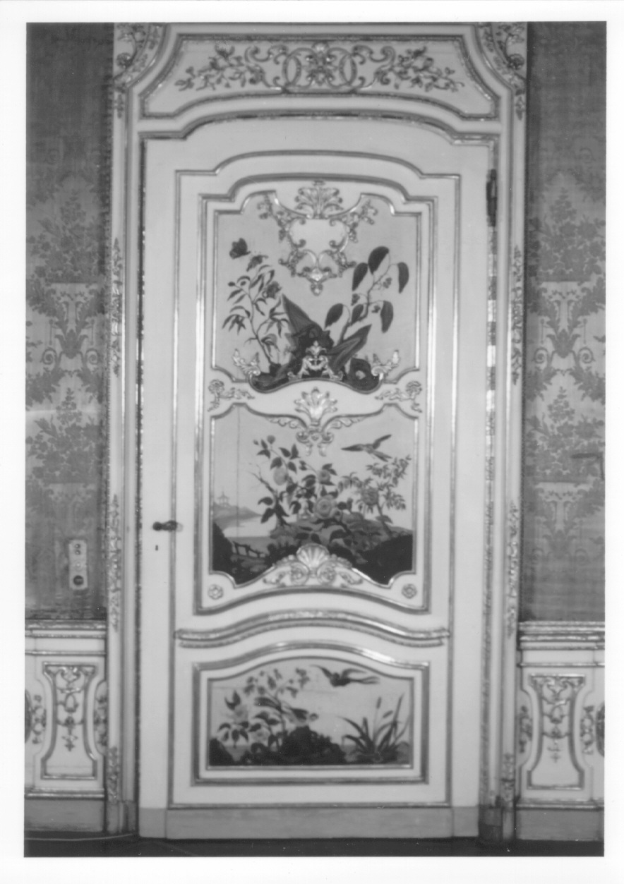 motivi decorativi vegetali con uccelli (porta, insieme) di Alfieri Benedetto, Massa Pietro (metà sec. XVIII)