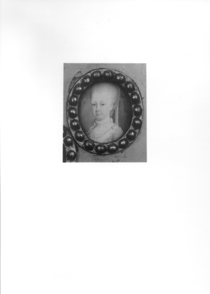 ritratto di Maria Carola Antonia di Savoia (miniatura, elemento d'insieme) - ambito piemontese (prima metà sec. XIX)