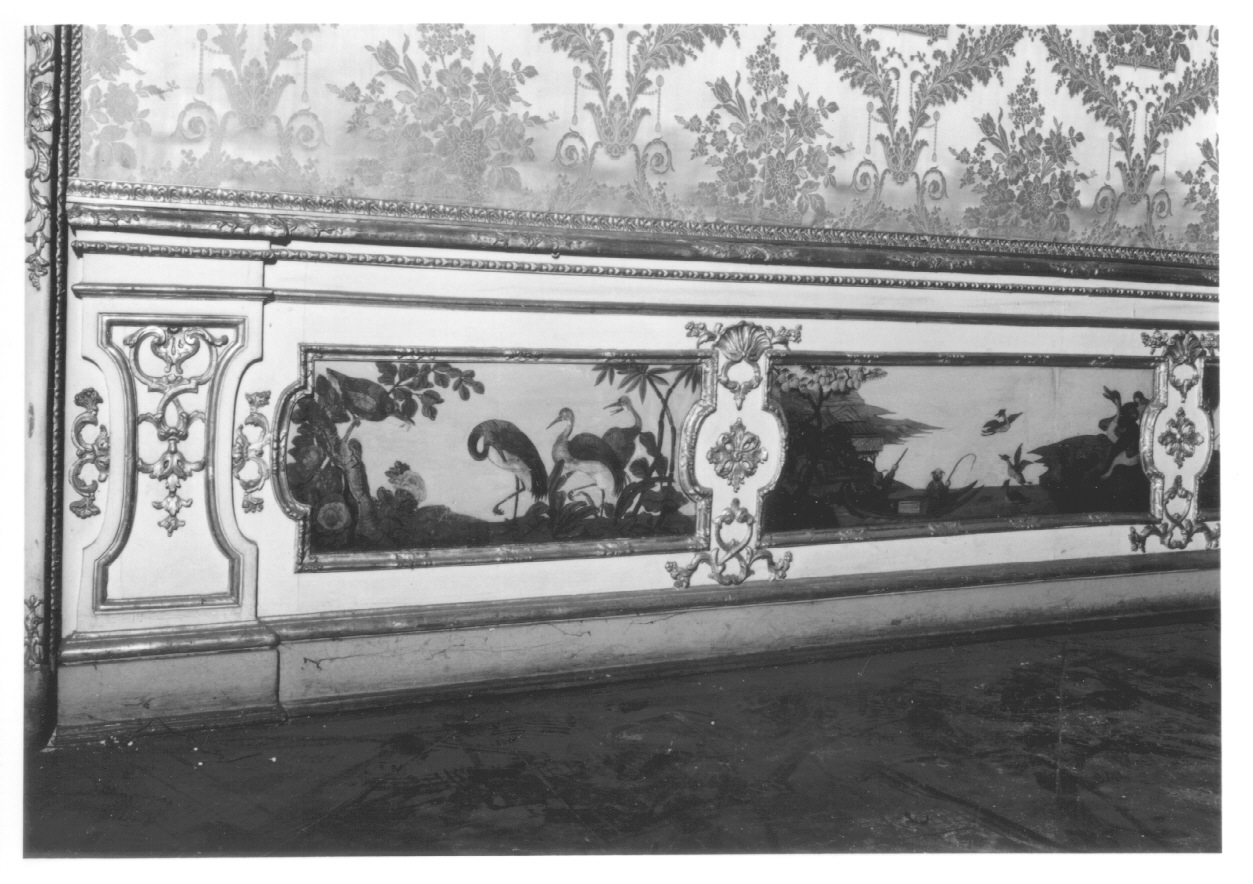 motivi decorativi vegetali con uccelli (dipinto, elemento d'insieme) di Alfieri Benedetto, Massa Pietro (metà sec. XVIII)
