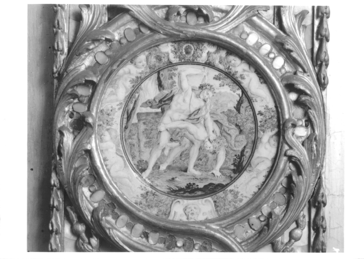 Caino uccide Abele (piatto, elemento d'insieme) di Grue Carlo Antonio (inizio sec. XVIII)