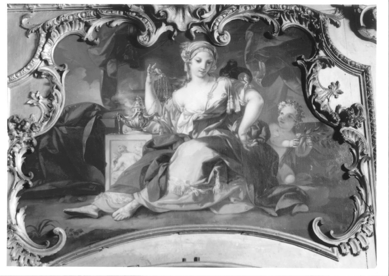 allegoria dell'Asia (sovrapporta, ciclo) di Beaumont Claudio Francesco (metà sec. XVIII)