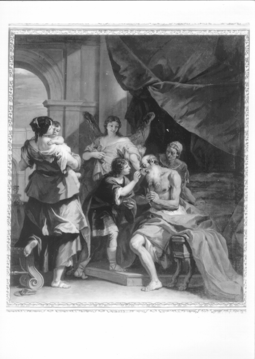 Tobia ridà la vista al padre, Tobia ridona la vista al padre (dipinto, opera isolata) di Ricci Sebastiano (secondo quarto sec. XVIII)