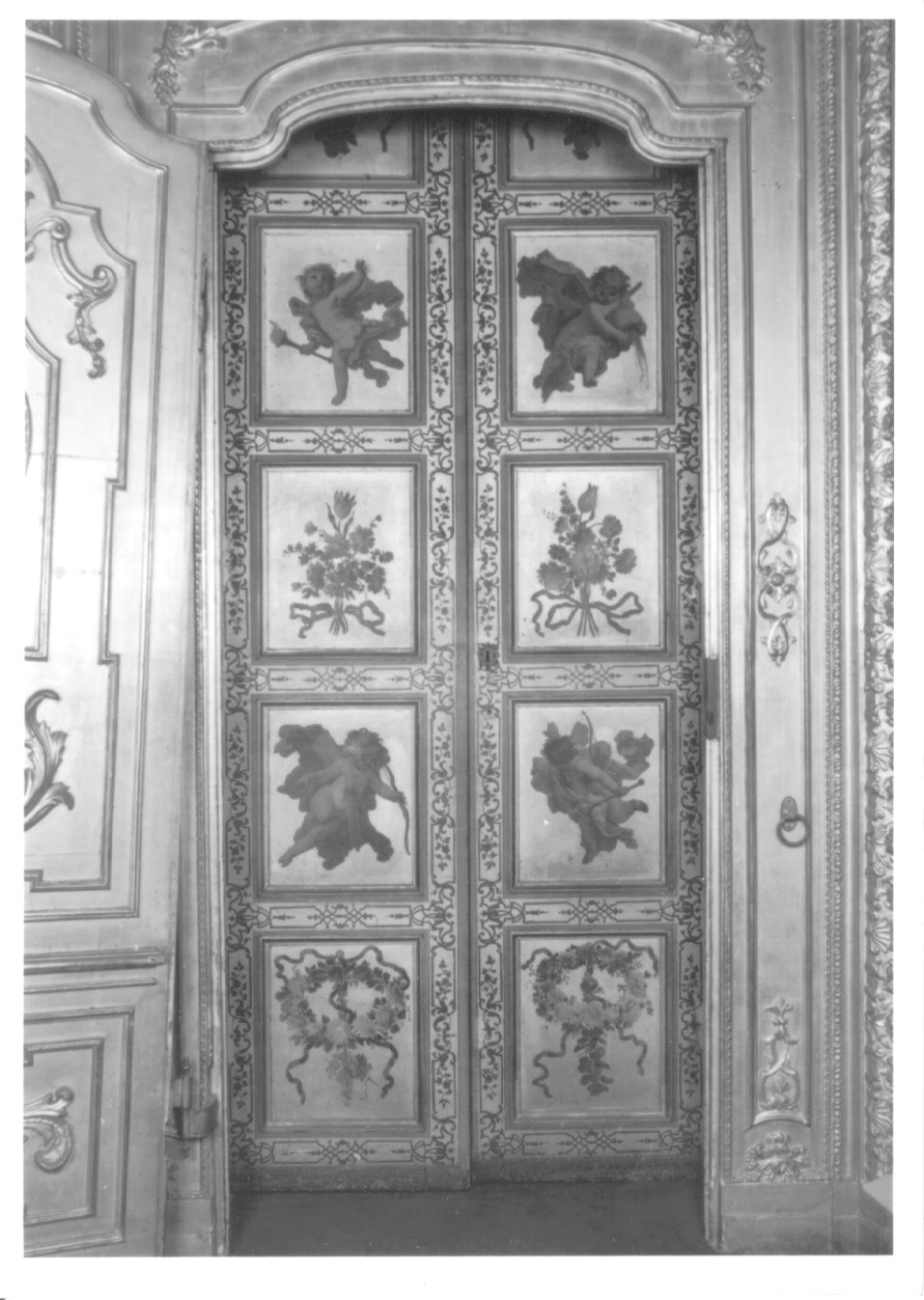 putti alati e ghirlande (porta, opera isolata) di Crosato Giovanni Battista, Gilli Anna Caterina - ambito piemontese (secondo quarto sec. XVIII)