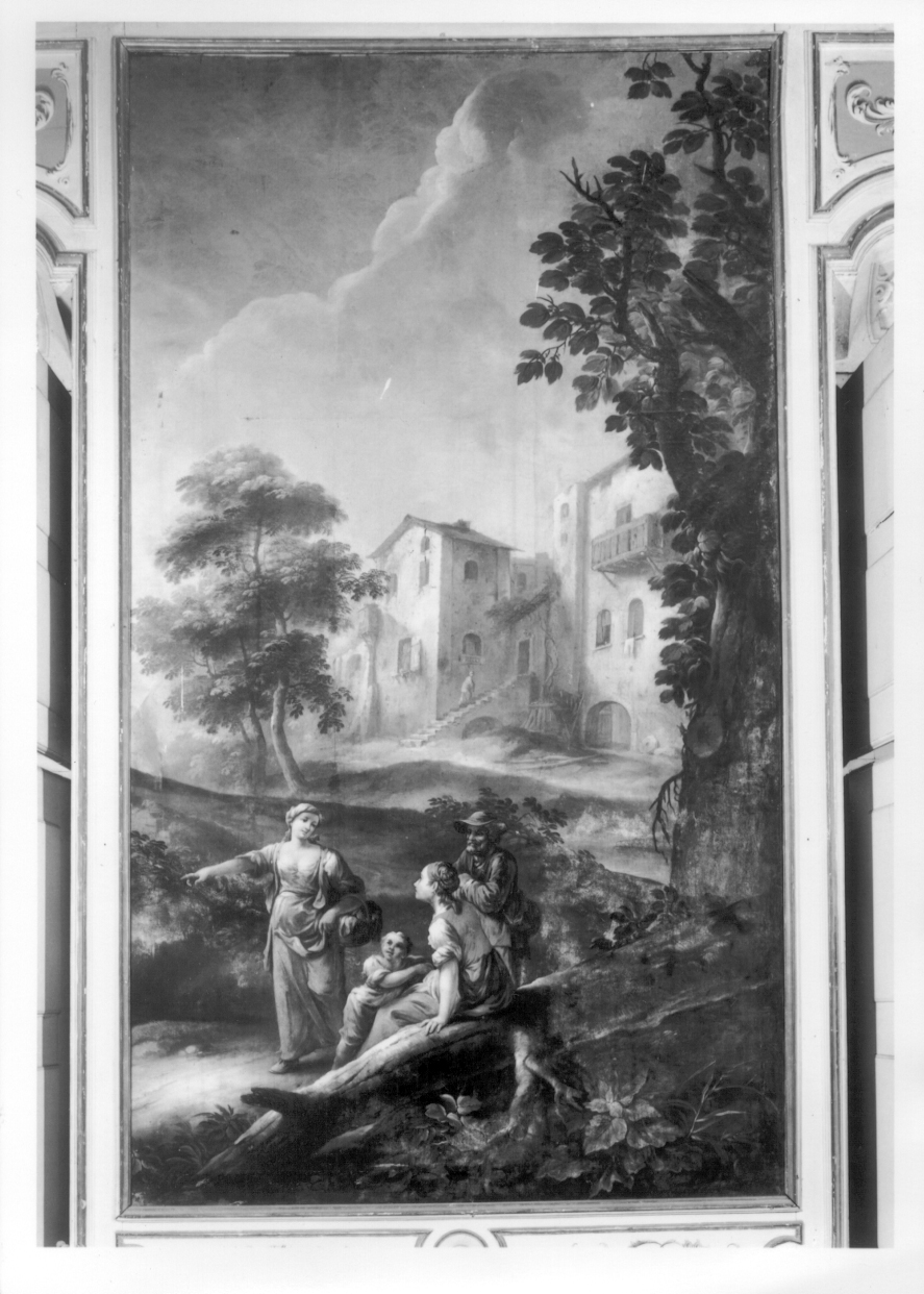 scena campestre con figure (dipinto, opera isolata) di Antoniani Francesco (metà sec. XVIII)