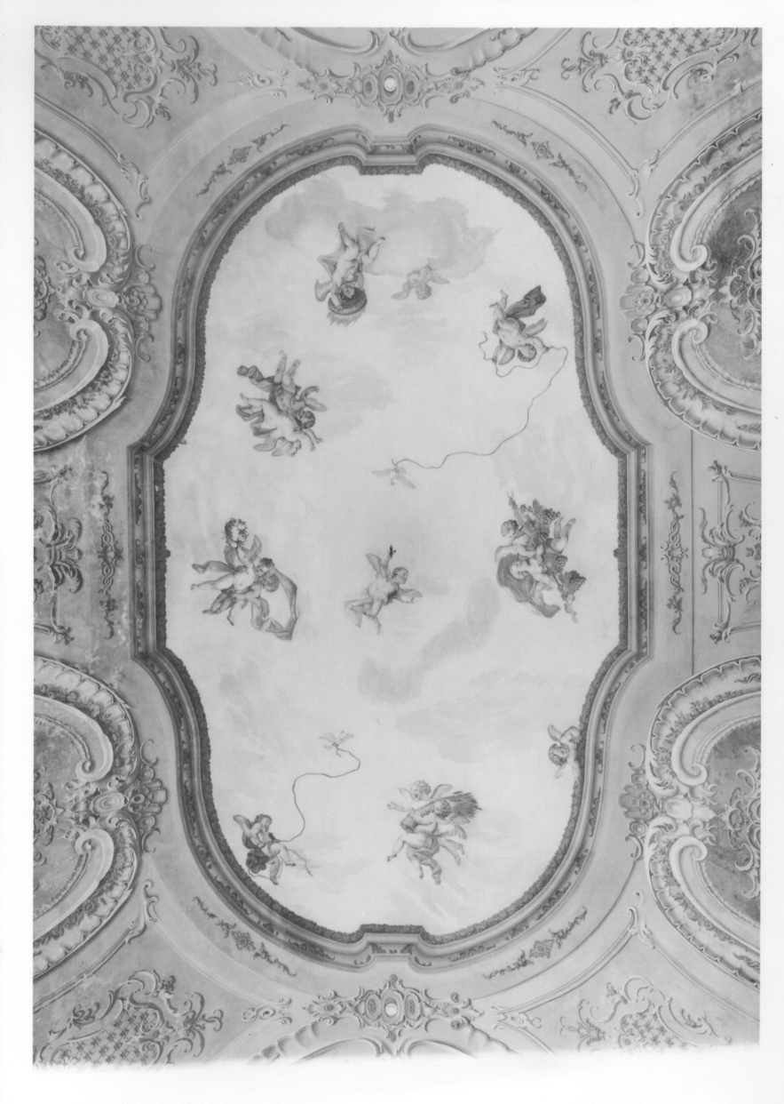 putti alati (soffitto dipinto, opera isolata) di Alberoni Giovanni Battista, Cassini Giovanni Franco (metà sec. XVIII)