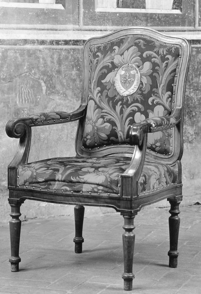 sedia - a braccioli, opera isolata - ambito piemontese (ultimo quarto sec. XVIII)