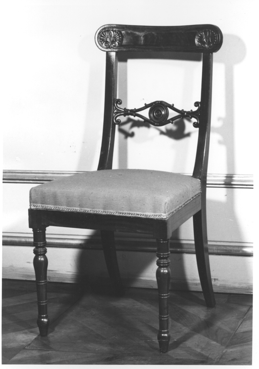 sedia, elemento d'insieme di Peters Tommaso Enrico (attribuito) (metà sec. XIX)