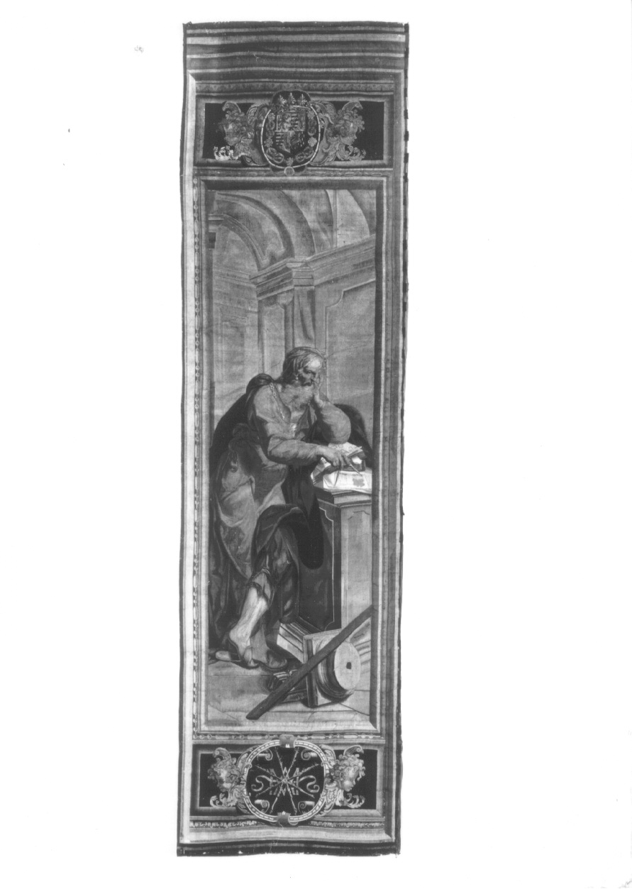 filosofo (arazzo, opera isolata) di De Maecht Philippe, Caron Antoine, Lerambert Henri (e aiuti) - manifattura di Faubourg Saint-Marcel (primo quarto sec. XVII)