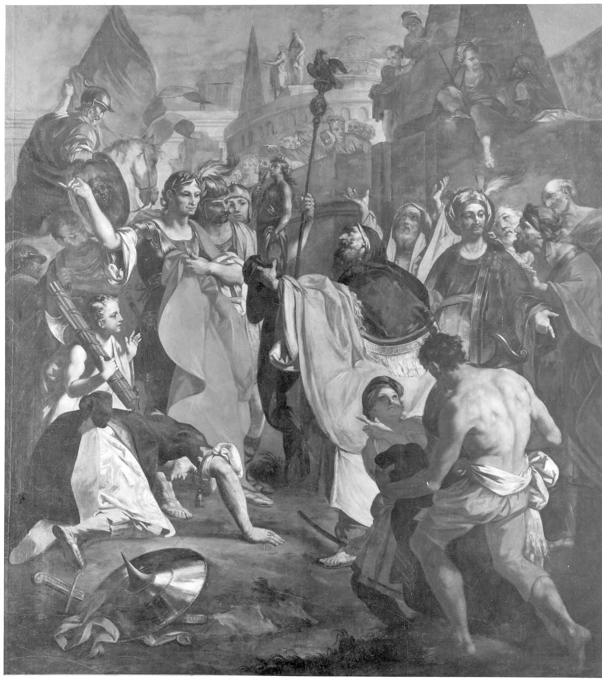i supremi onori a Cesare (dipinto) di Manassero Felice (secondo quarto sec. XVIII)