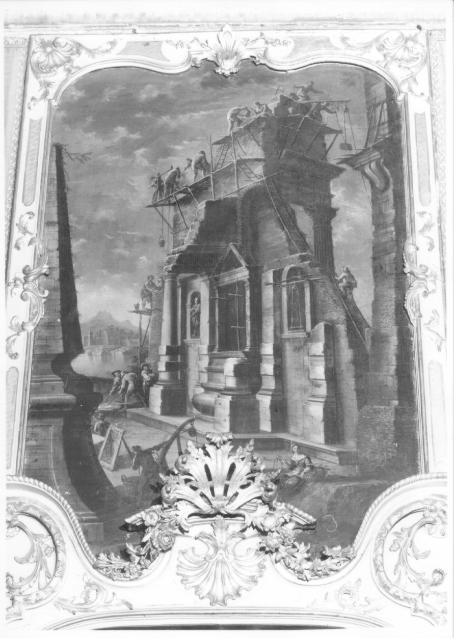 rovine architettoniche (sovrapporta, ciclo) di Gambone Giovanni Domenico, Olivero Pietro Domenico (secondo quarto sec. XVIII)