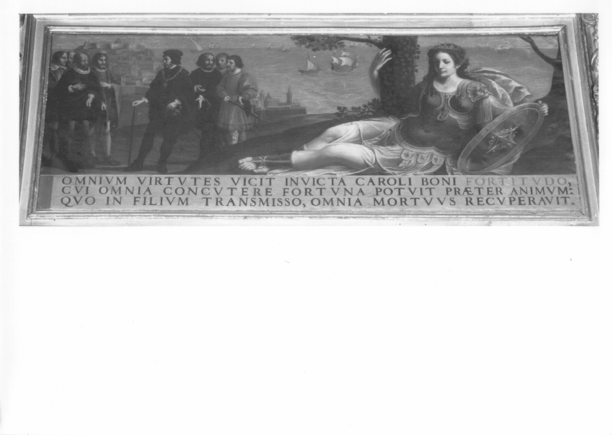 allegoria della fortezza di Carlo III di Savoia (dipinto, opera isolata) - ambito piemontese (terzo quarto sec. XVII)