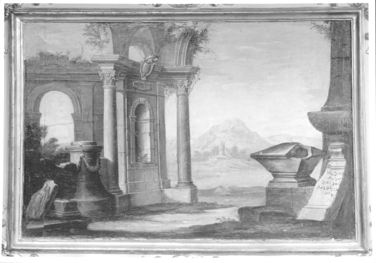 rovine architettoniche (dipinto, elemento d'insieme) di Gambone Giovanni Domenico, Bianchi Carlo Felice (secondo quarto sec. XVIII)