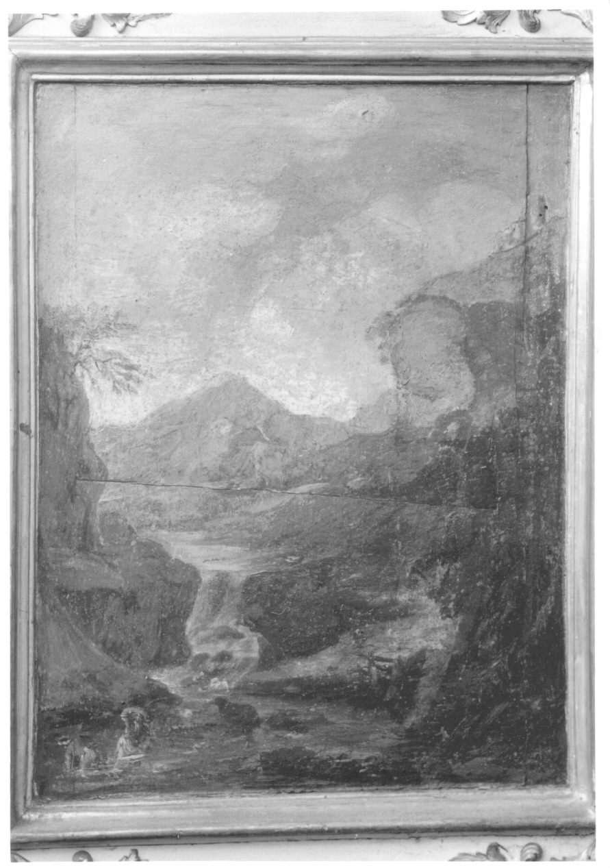 paesaggio con alberi e figure (dipinto, elemento d'insieme) di Cignaroli Scipione (secondo quarto sec. XVIII)